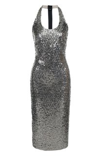 Приталенное платье-миди с пайетками и открытой спиной Tom Ford
