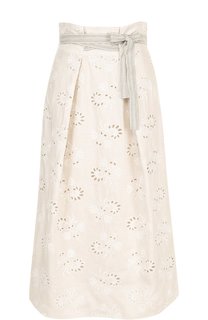 Льняная юбка-миди с поясом Rebecca Taylor