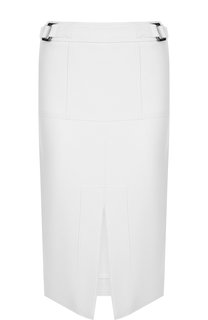 Однотонная шерстяная юбка с разрезом Tom Ford