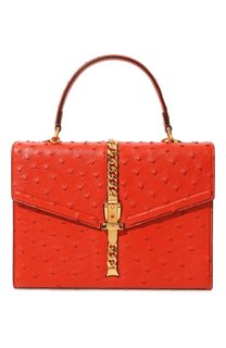 Сумка Sylvie 1969 small из кожи страуса Gucci