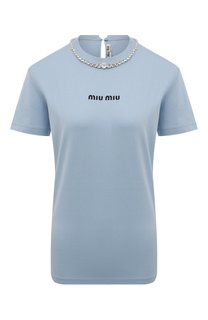 Хлопковая футболка Miu Miu