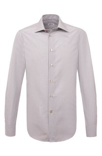 Сорочка из хлопка и льна Kiton