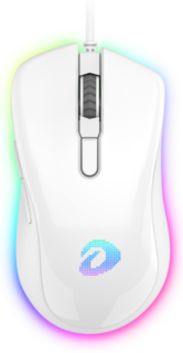 Мышь Dareu EM908 White игровая, белая, DPI 600-10000, RGB, USB кабель 1,8м