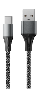 Кабель интерфейсный AccesStyle AC30-F100M Black-Gray USB 3.0 - USB Type С, 3А, 100 см; Оплётка: Ткань; Металлический коннектор