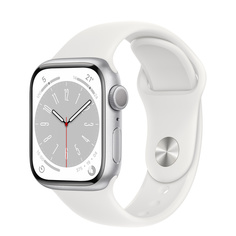 Часы Apple Watch Series 8 GPS 41mm Silver Aluminum Case with White Sport Band - M/L