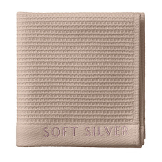 Полотенце SOFT SILVER Антибактериальная махровая салфетка для массажа и пилинга, 30х30 см. Цвет: «Песчаный берег» (бежевый)