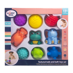 Игрушка для ванной HAPPY SNAIL Набор тактильных мячиков и игрушек для ванны 9.0
