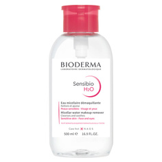 Средства для снятия макияжа BIODERMA Мицеллярная вода с помпой для очищения нормальной и чувствительной кожи лица Sensibio H2O 500