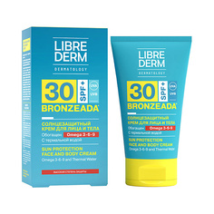 Солнцезащитный крем для тела LIBREDERM Солнцезащитный крем SPF30 с Омега 3 - 6 - 9 и термальной водой Bronzeada Sun Protection Face and Body Cream