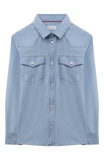 Хлопковая рубашка Brunello Cucinelli
