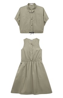 Хлопковое платье с жакетом Brunello Cucinelli