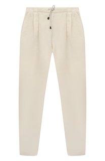 Брюки изо льна и хлопка Brunello Cucinelli