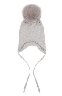 Шерстяная шапка с меховым помпоном Il Trenino
