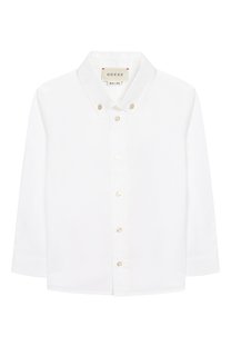 Хлопковая рубашка с воротником button down Gucci