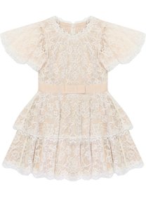 Кружевное мини-платье с поясом Tadashi Shoji Kids