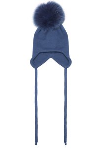 Шерстяная шапка с меховым помпоном Il Trenino