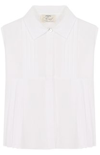 Хлопковый топ с защипами и поясом Caf