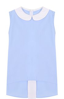 Хлопковый топ свободного кроя с удлиненной спинкой Caf