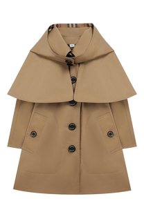 Хлопковый тренч с капюшоном Burberry