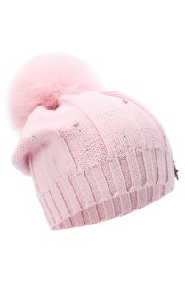 Шерстяная шапка с меховым помпоном Il Trenino