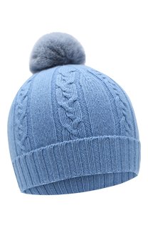 Кашемировая шапка с меховым помпоном Loro Piana