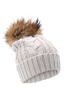 Шерстяная шапка с меховым помпоном Catya