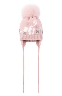 Шерстяная шапка с меховым помпоном Catya