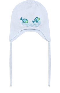 Хлопковая шапка с вышивкой Il Trenino