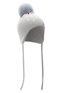 Шерстяная шапка с меховым помпоном Il Trenino