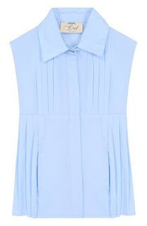 Хлопковый топ с плиссированными вставками Caf