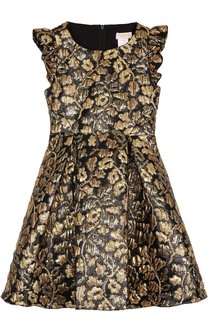 Платье-миди с металлизированной цветочной отделкой и оборками David Charles
