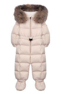 Пуховый комбинезон с мехом Moncler