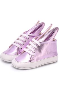 Пинетки из металлизированной кожи с декором на шнуровке Minna Parikka Mini