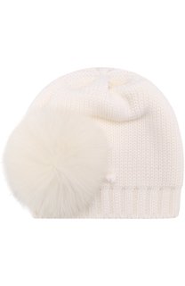 Шерстяная шапка с меховым помпоном Catya
