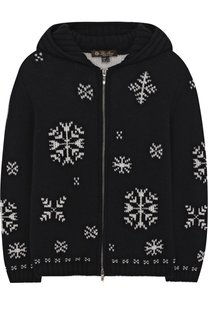 Кашемировый кардиган на молнии с капюшоном Loro Piana