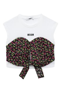 Хлопковая футболка MSGM kids