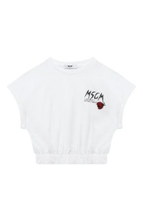 Хлопковая футболка MSGM kids