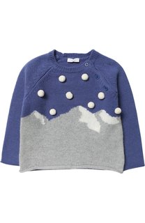 Шерстяной пуловер с помпонами Il Gufo