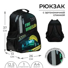 Рюкзак школьный, 37 х 26 х 13 см, эргономичная спинка, calligrata орт