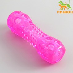 Игрушка-палка из термопластичной резины с утопленной пищалкой, розовая Пижон