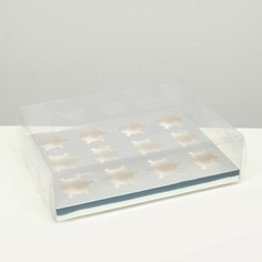 Коробка на 12 капкейков, серебро, 34,7 × 26,3 × 10 см NO Brand