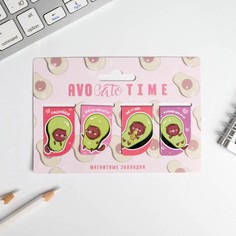 Магнитные закладки avocato time на открытке, 4 шт Art Fox