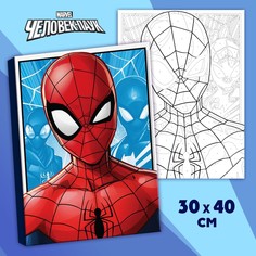 Картина по номерам в пленке, 30х40 см, человек-паук Marvel