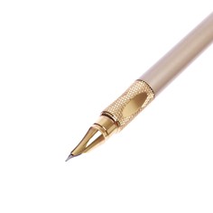 Ручка подарочная, перьевая, в кожзам футляре, корпус золотистый Calligrata