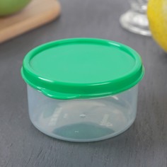 Контейнер круглый доляна, пищевой, 150 мл, цвет зеленый