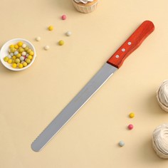 Нож для бисквита двусторонний konfinetta, с крупными зубцами и ровным краем, лезвие 25 см, толщина лезвия 0,9 мм NO Brand