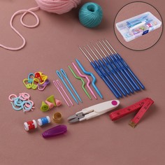 Набор для вязания, 45 предметов, в футляре NO Brand