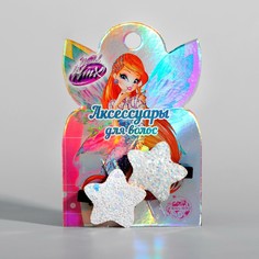 Набор заколок, белые с блестками, 2 шт, 7,5 x 11 см Winx