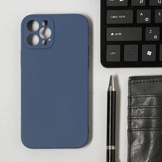 Чехол luazon для телефона iphone 12 pro, soft-touch силикон, глубокий синий