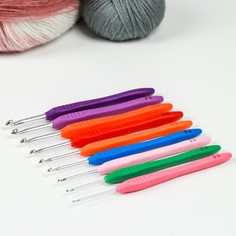 Набор крючков для вязания, d = 2-6 мм, 16 см, 9 шт, цвет разноцветный Арт Узор